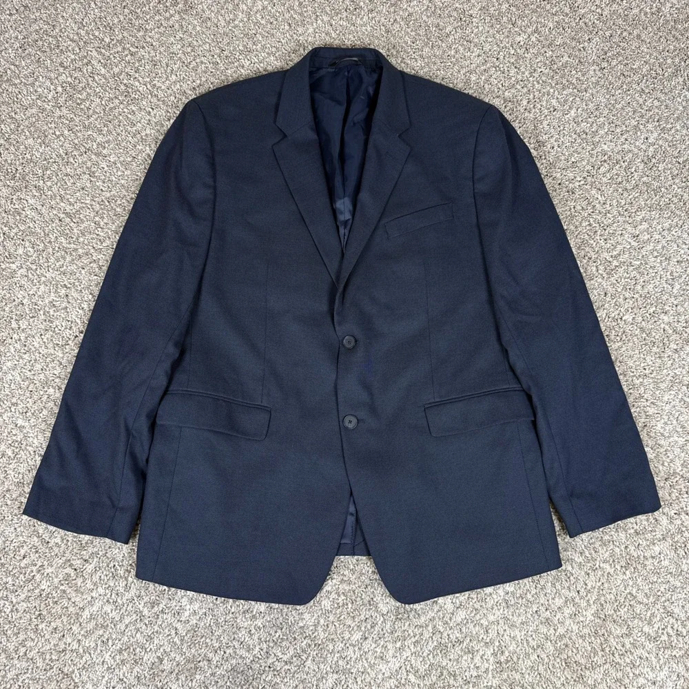 Banana Republic Blazer Mens 44R Blue Birdseye Standard Fit Two Button Jacket
